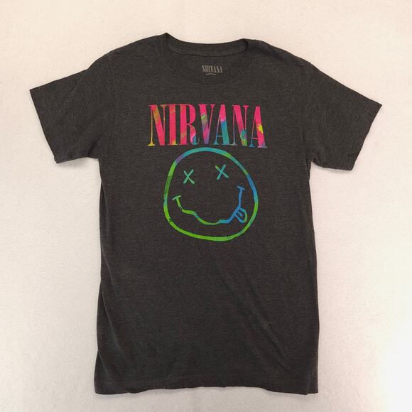 Nirvana Band Crew Neck Graphic Short Sleeve T Shirt Womens Size Medium M Black - Picture 2 of 9